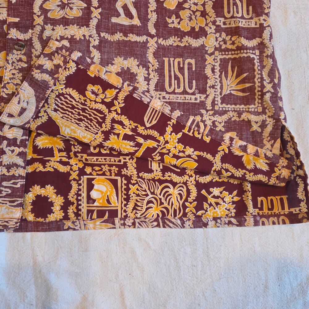 USC Trojans Hawaii Ke Nui‎ College Novelty Print Aloha Shirt XXL - Picture 4 of 6